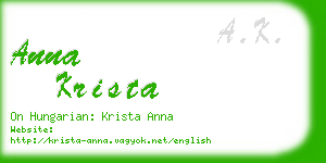 anna krista business card